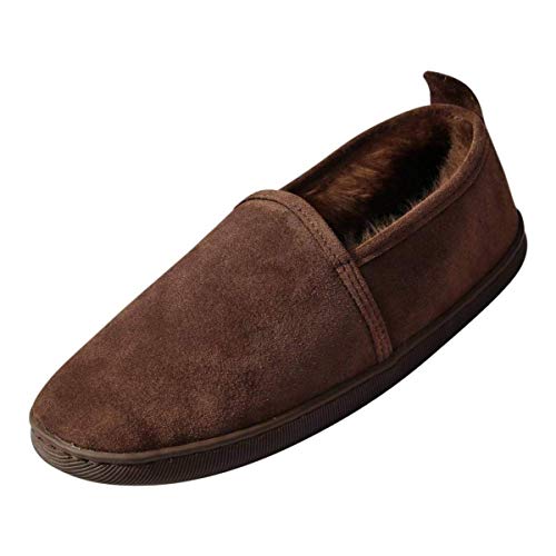 Hollert Damen & Herren Lammfell Hausschuhe Hubert BRAUN Fellschuhe 100% Merino Schaffell Echtleder Gummisohle warm atmungsaktiv Schuhgröße EUR 38 von Hollert