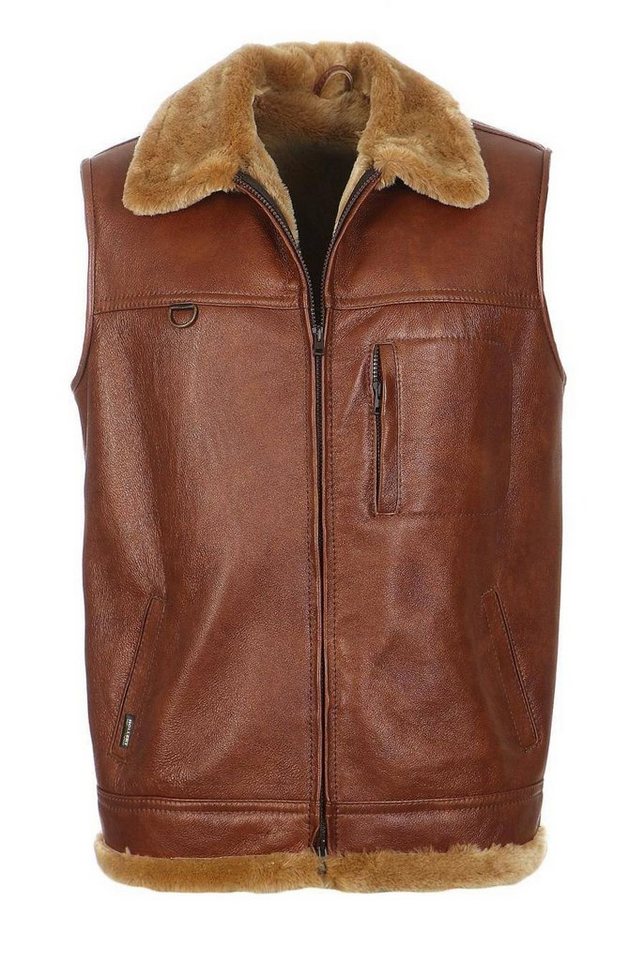 Hollert Fellweste Herren Fellweste Firminius mit Kragen Echtleder von Hollert