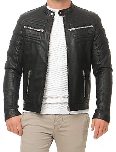 Hollert German Leather Fashion Lederjacke - KOZA Herren Jacke Echtleder Bikerjacke schwarz Größe M von Hollert