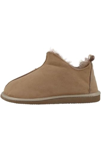 Hollert Herren Lammfell Hausschuhe Prinz Beige Fellschuhe 100% Merino Schaffell für Wohlgefühl - warm, atmungsaktiv Größe 43 EU von Hollert