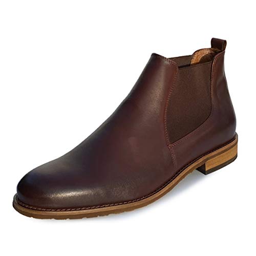 Hollert Herren Stiefelette Chelsea Boots Modell 702 Dunkelbraun Stiefel Kalbsleder Classic Schuhe Schuhgröße EUR 44 von Hollert