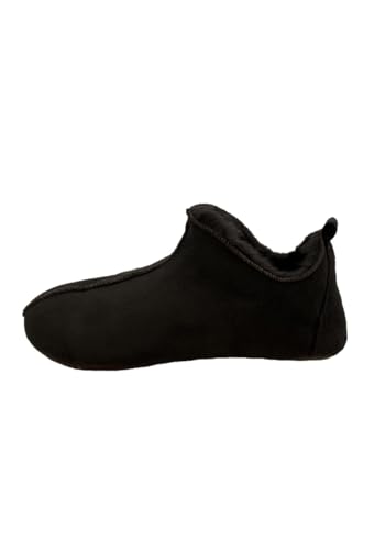 Hollert Lammfell Hausschuhe Bali Dunkelbraun Damen Herren warme Bettschuhe Lederschuhe Innenfutter echtes Merino Schaffell Größe 43 EU von Hollert