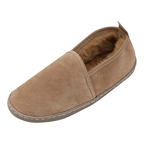 Lammfell Hausschuhe - Hubert Fellschuhe Lederschuhe Damen Herren Schuhe Größe EUR 45, Farbe Beige von Hollert