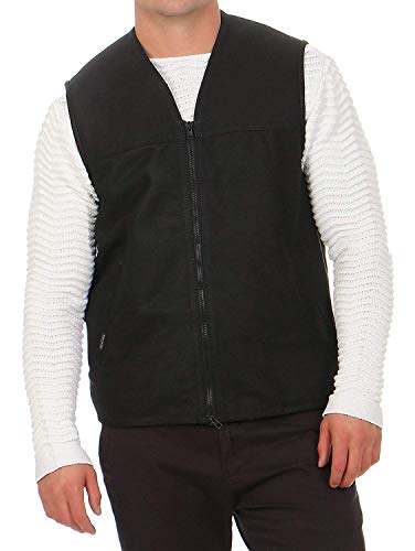 Hollert Lammfellweste - FIRMINIUS ohne Kragen Herren Weste Lederweste Fellweste Größe XL, Farbe Schwarz von Hollert