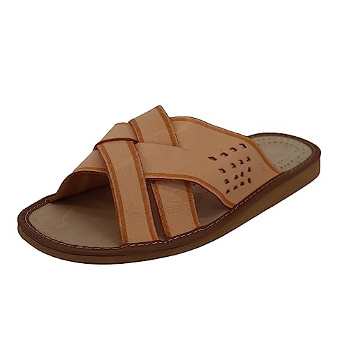 Hollert Leder-Pantoletten SOMMER MODELL 3 Braun Unisex Sandalen Pantoffeln Echtleder Slipper Slides Schuhgröße EUR 42 von Hollert