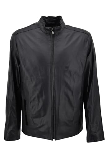 Hollert Lederjacke Mike Herren Jacke Schwarz Echtleder Lammnappa herausnehmbares Innenfutter Größe M von Hollert