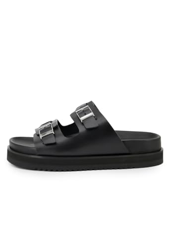 Hollert Pantoletten aus Leder Modell 5324 Damen Sandalen Echtleder Schwarz Größe 41 EU von Hollert