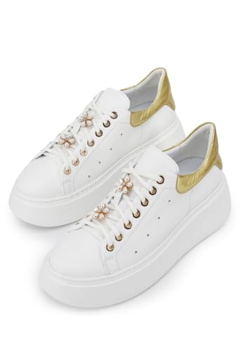 Hollert Plateau Sneaker aus Leder Modell 4918 Gold Damen Schuhe Freizeitschuhe Bequem Echtleder Größe 41 EU Hollert Plateau Sneaker aus Leder Modell 4918 Gold Damen Schuhe Freizeitschuhe Bequem Echtleder Größe 41 EU von Hollert