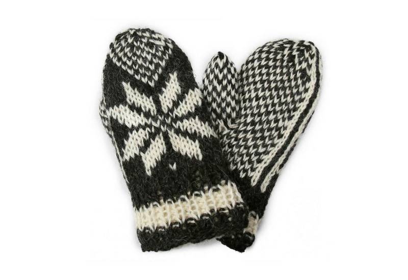 Hollert Strickhandschuhe Handgestrickte Fausthandschuhe gefüttert Stern Modell 1 von Hollert