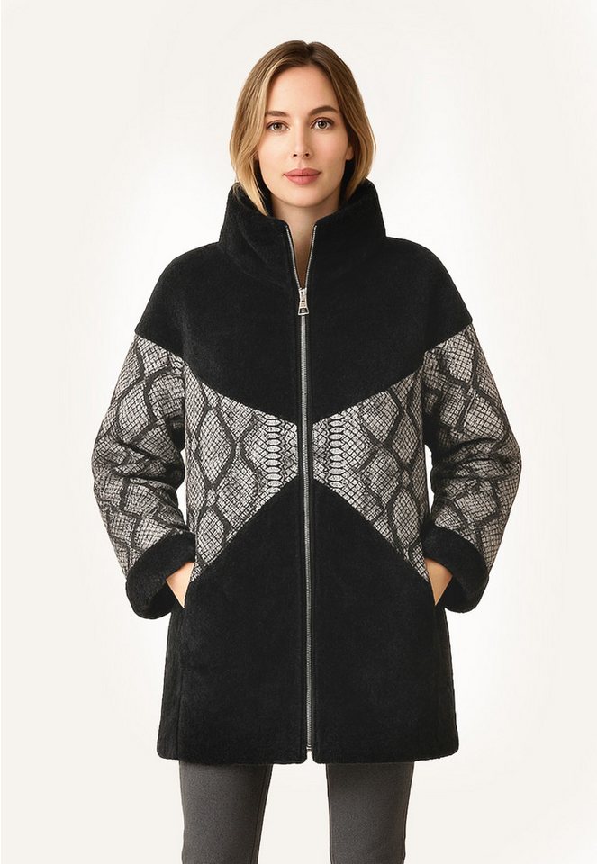 Hollert Winterjacke Damen Lammfelljacke Serpentia im Oversize-Look Schlangen Design von Hollert