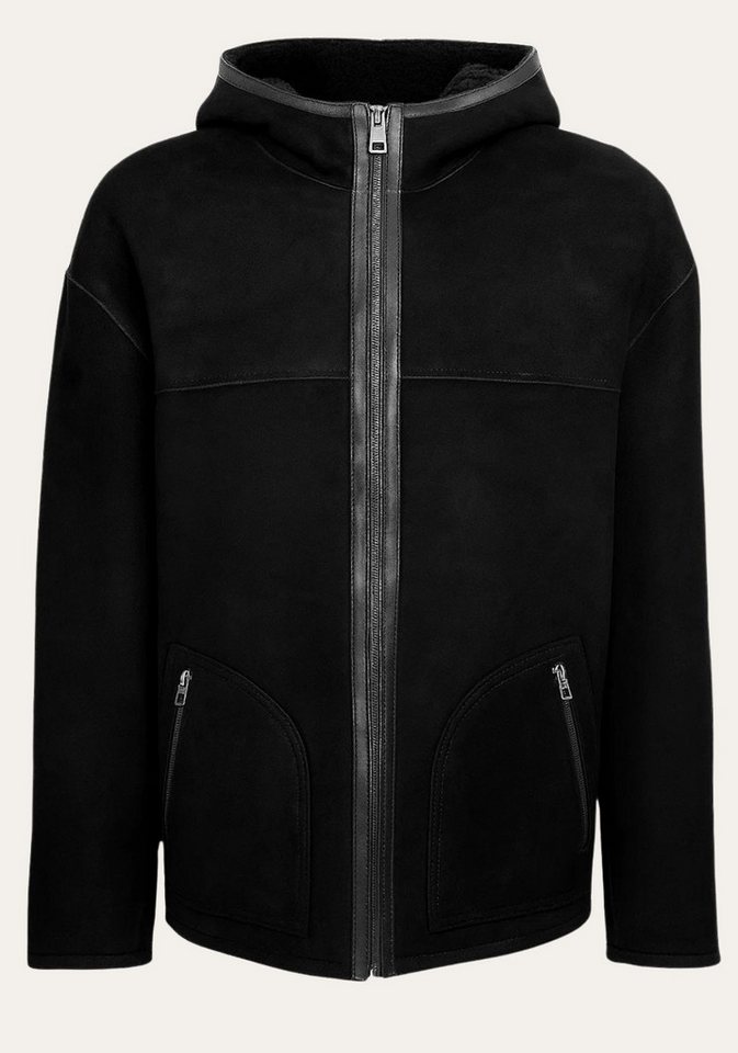 Hollert Winterjacke Jacke Torino - Edles Lammleder & Gelocktes Merino- Fell von Hollert