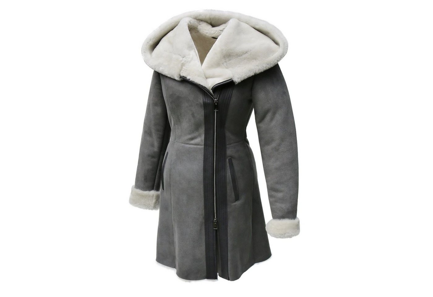 Hollert Winterjacke Kate Damen Jacke aus Merino Schaffell Echtleder mit Kapuze von Hollert