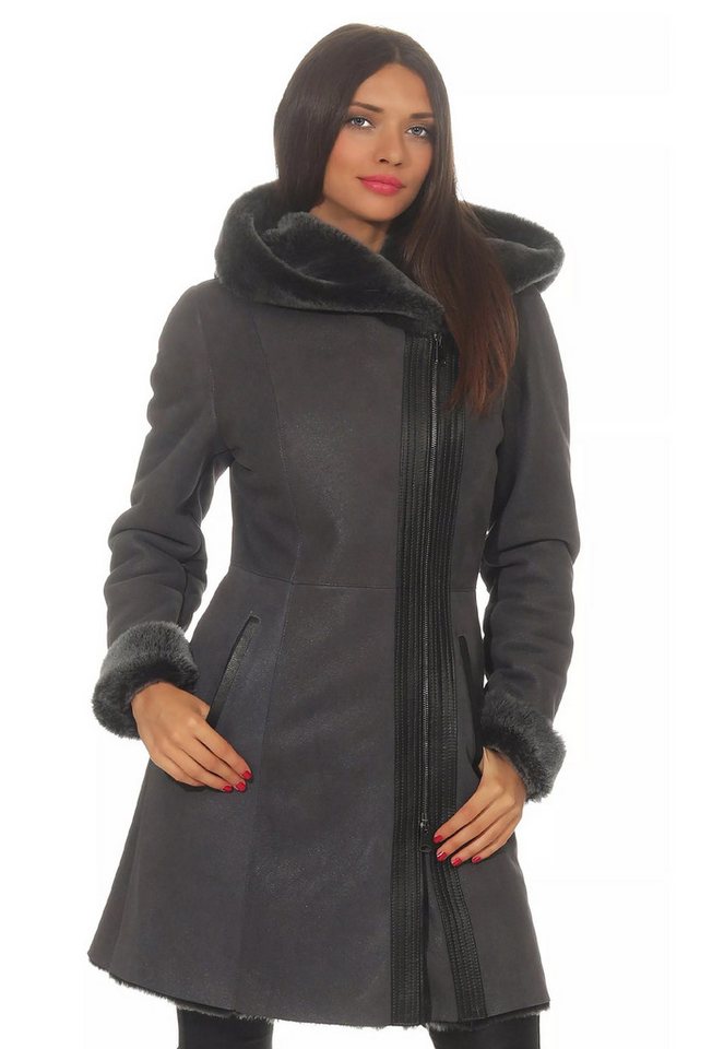 Hollert Winterjacke Lammfell Wintermantel Kate Dunkelgrau von Hollert