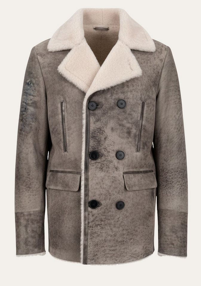Hollert Winterjacke Lammfelljacke Matteo - Handgefertigter Shearling Peacoat von Hollert