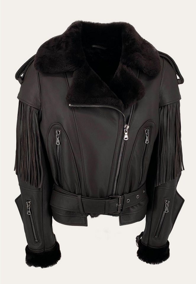 Hollert Winterjacke Lammfelljacke mit Fransen Abigail von Hollert