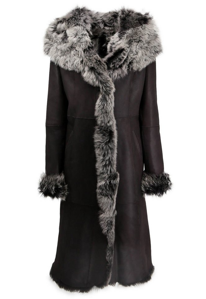 Hollert Wintermantel Toscana Lammfellmantel Charlene Schwarz Wintermantel von Hollert