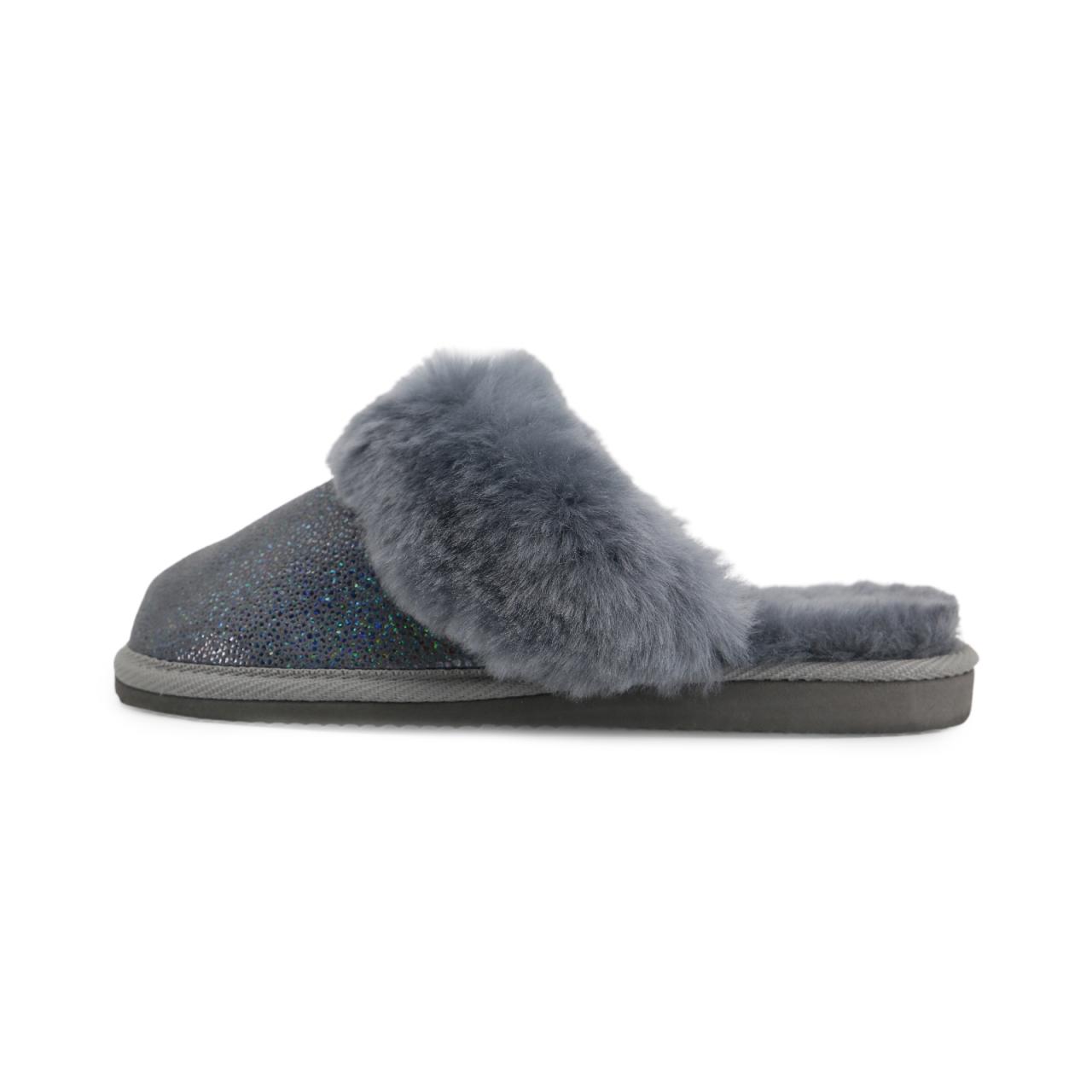 Lammfell Hausschuhe B-Ware Malibu Glitzer Schuhgröße: EUR 38 | Farbe: Blau von Hollert