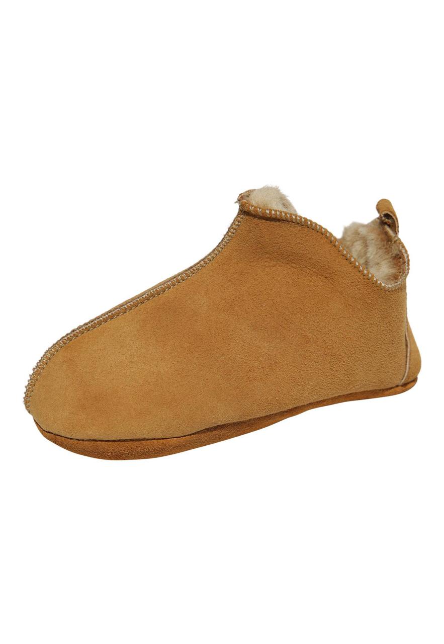 Lammfell Kinder Hausschuhe - BALI Farbe: Cognac | Schuhgröße: EUR 31/32 von Hollert