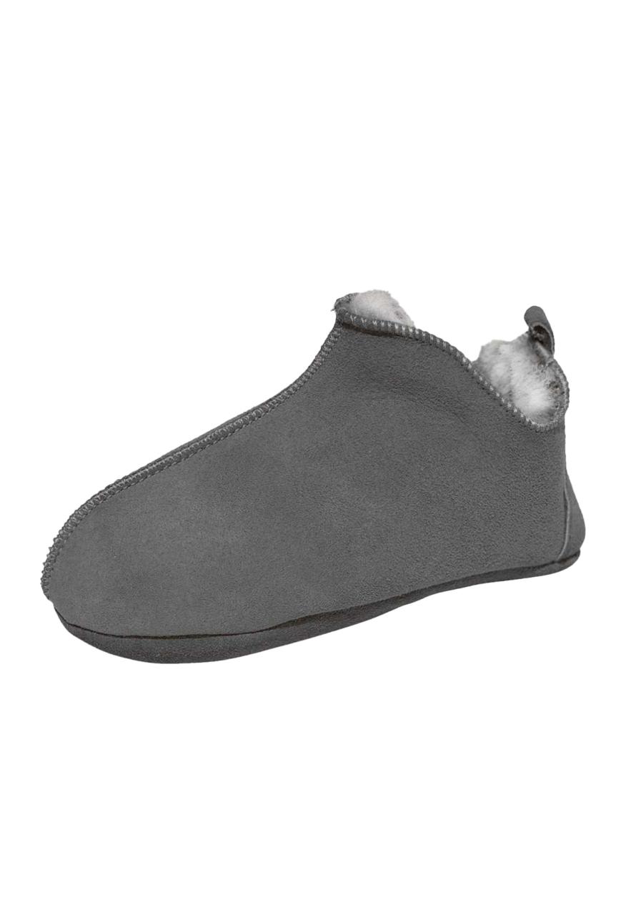 Lammfell Kinder Hausschuhe - BALI GRAU Schuhgröße: EUR 35 von Hollert