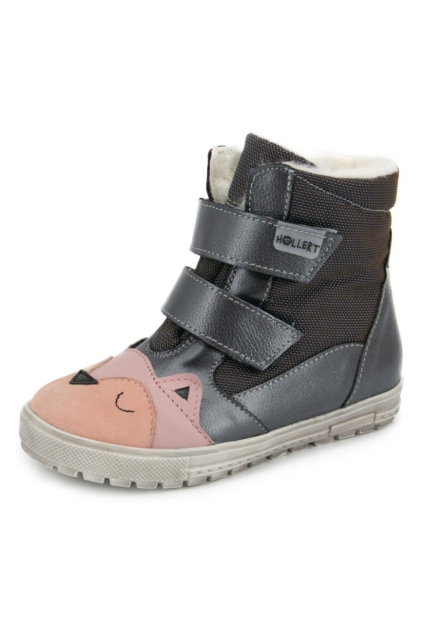 Lammfell Winterschuhe für Kinder Modell 315 Farbe: Grau | Schuhgröße: EUR 21 von Hollert