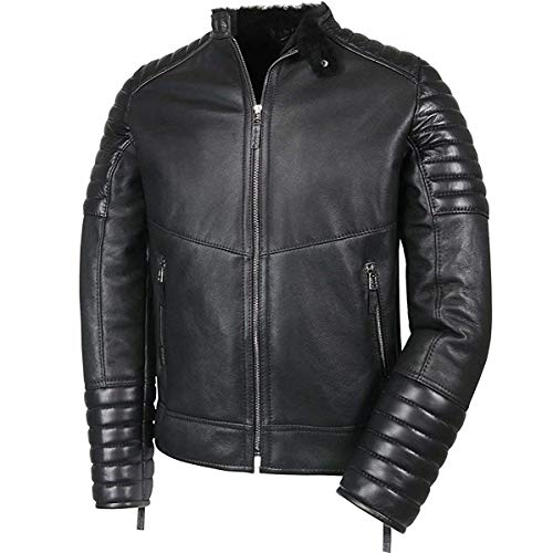 Lammfelljacke - Nick Herren Bikerjacke Lederjacke schwarz Größe XL von Hollert