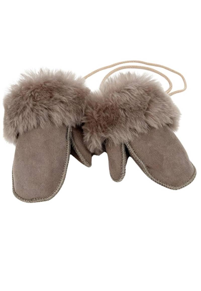 Merino Lammfell Kinder Fäustlinge mit Daumen – Camel (1-3 Jahre) von Hollert