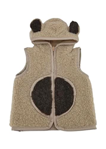 Merino Wollweste für Unisex Kinder Bärchen Merinowolle kuschelig weich & warm Größe 110 von Hollert