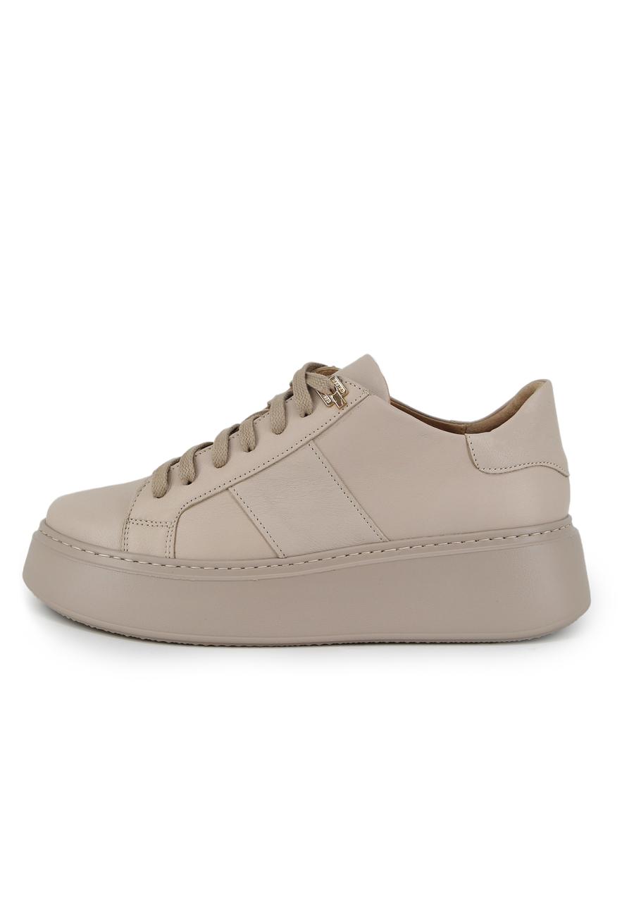 Plateau Sneaker aus Leder Modell 5042 Beige Schuhgröße: EUR 42 von Hollert