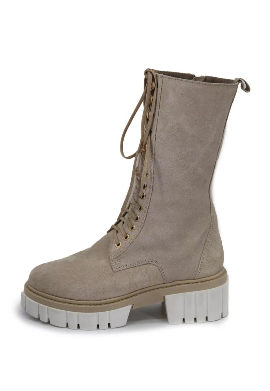 Plateau Stiefel aus Leder Modell Lambia Beige Schuhgröße: EUR 39 von Hollert