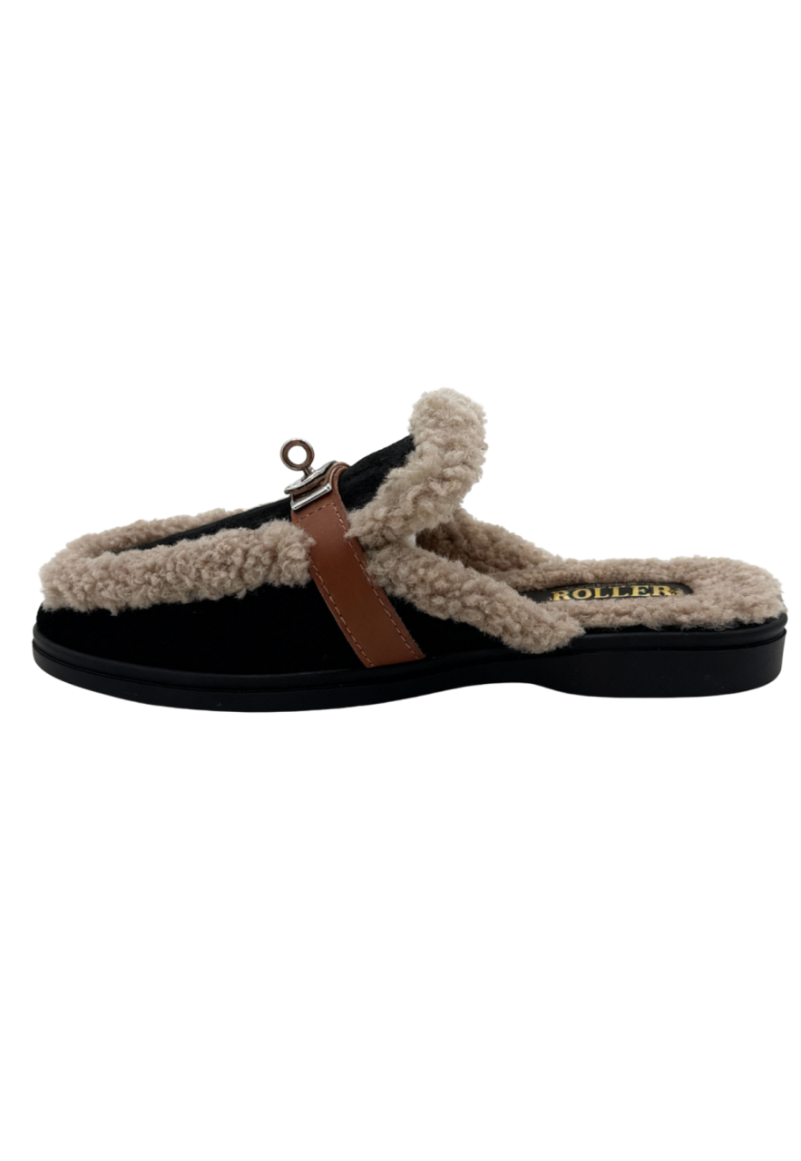 Siena Lammfell-Mules Schwarz - Eleganz trifft Geborgenheit Schuhgröße: EUR 41 von Hollert