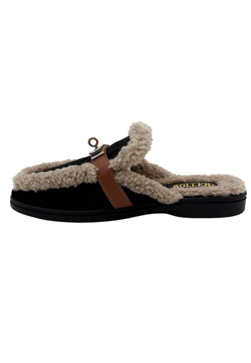 Siena Lammfell-Mules Schwarz - Eleganz trifft Geborgenheit Schuhgröße: EUR 41 von Hollert