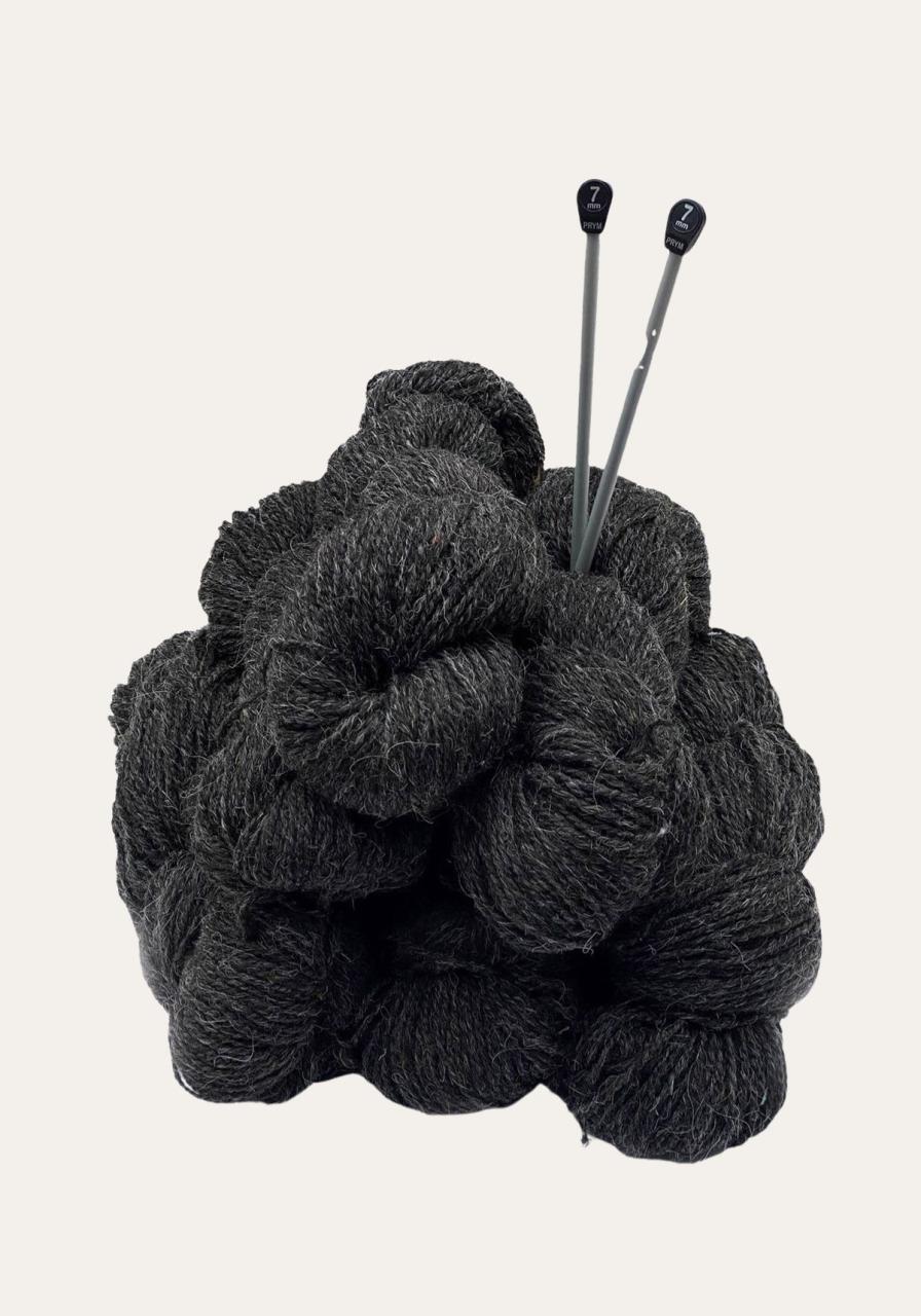 Strickwolle Schafwolle Schwarz 1kg von Hollert