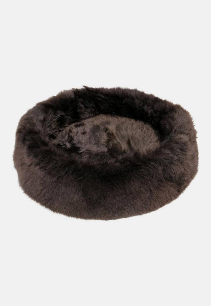 Tierbett - BRAUN LANGE WOLLE Größe: Mittel Ø 60 cm von Hollert