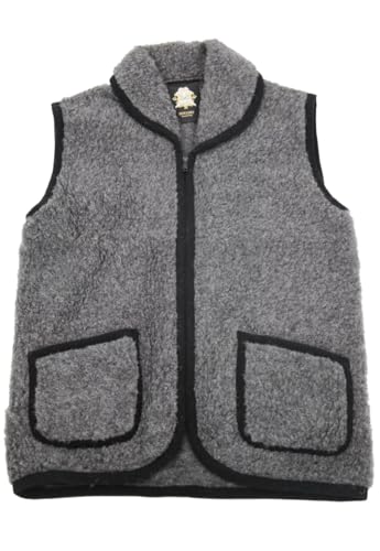 Wollweste Amari Unisex Weste Merinowolle warm & kuschelig Reißverschluss Größe XXL, Farbe Graphit von Hollert