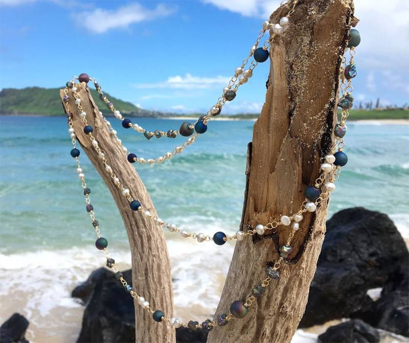 Zweiteiliges Nebula Kette Halskette Set von HollisJjewelry