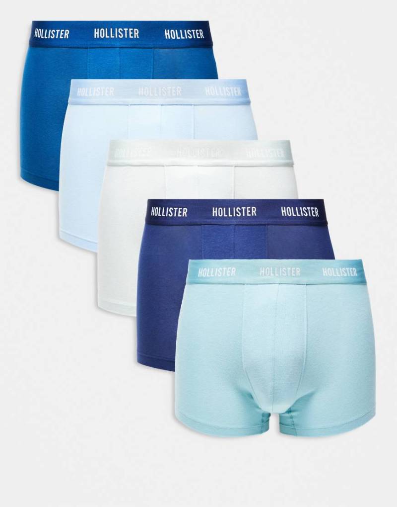 Hollister - 5er-Pack Trunk-Unterhosen in verschiedenen Farben mit farblich abgestimmtem Logo-Bund-Bunt von Hollister
