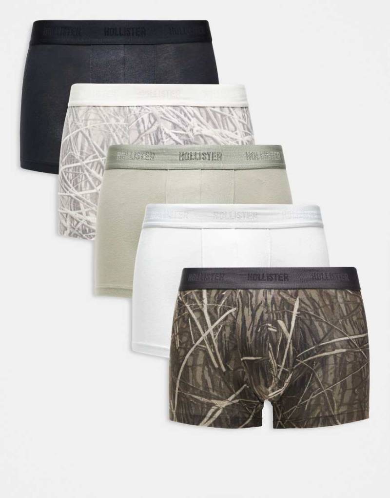 Hollister - 5er-Pack Trunk-Unterhosen in verschiedenen Farben mit farblich abgestimmtem Logo-Bund-Bunt von Hollister