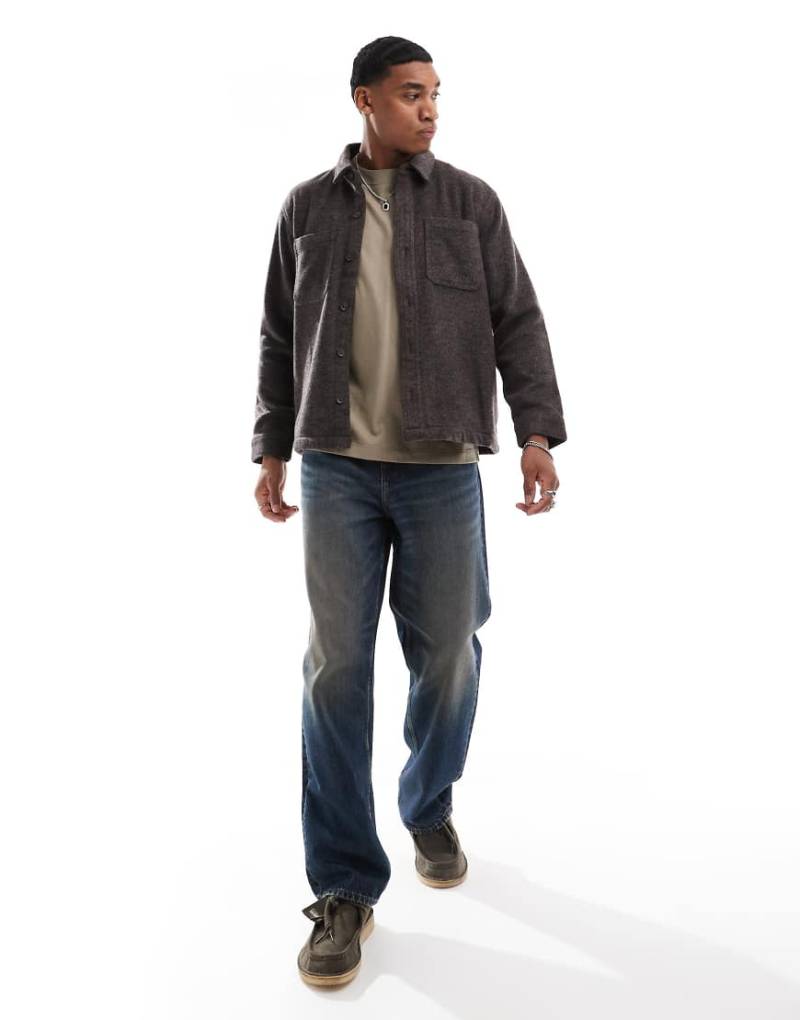 Hollister - Angeraute Hemdjacke in Braun von Hollister