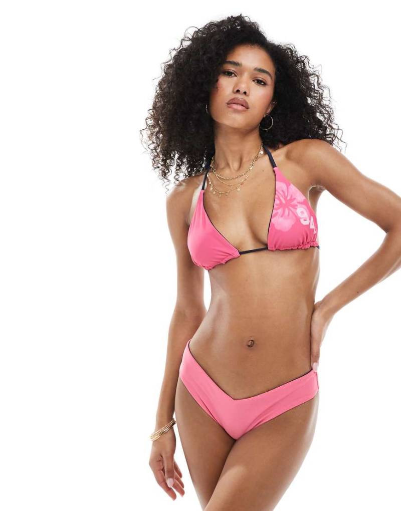 Hollister - Bademode - Knappe, wendbare Surf-Bikinihose in Rosa mit Blumenprint, Kombiteil von Hollister