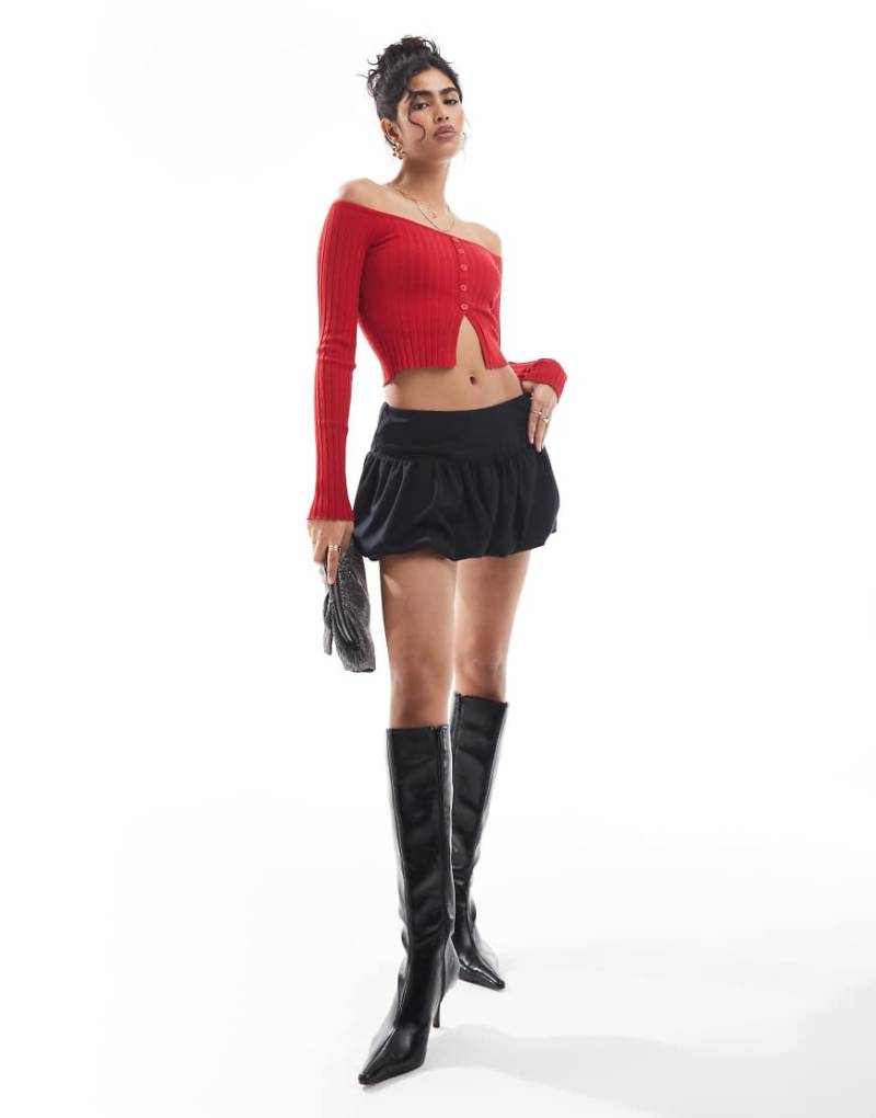 Hollister - Ballonrock in Schwarz mit niedrigem Bund von Hollister