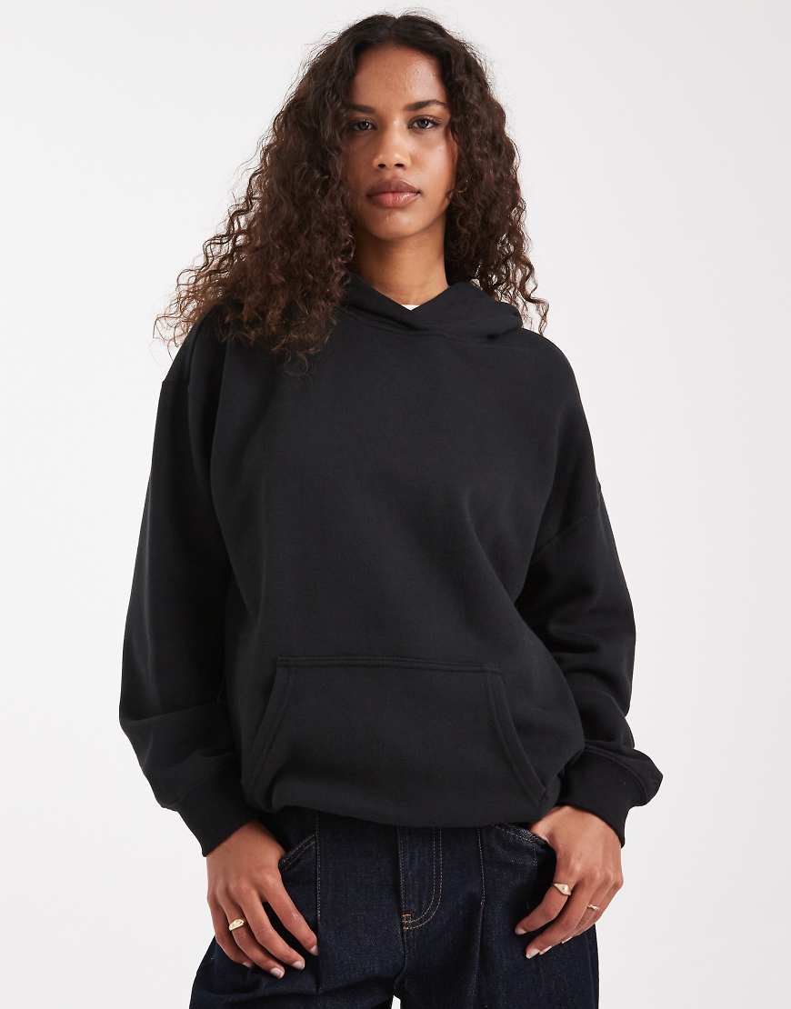 Hollister - Boyfriend-Kapuzenpullover in Schwarz mit Mini-Logo von Hollister