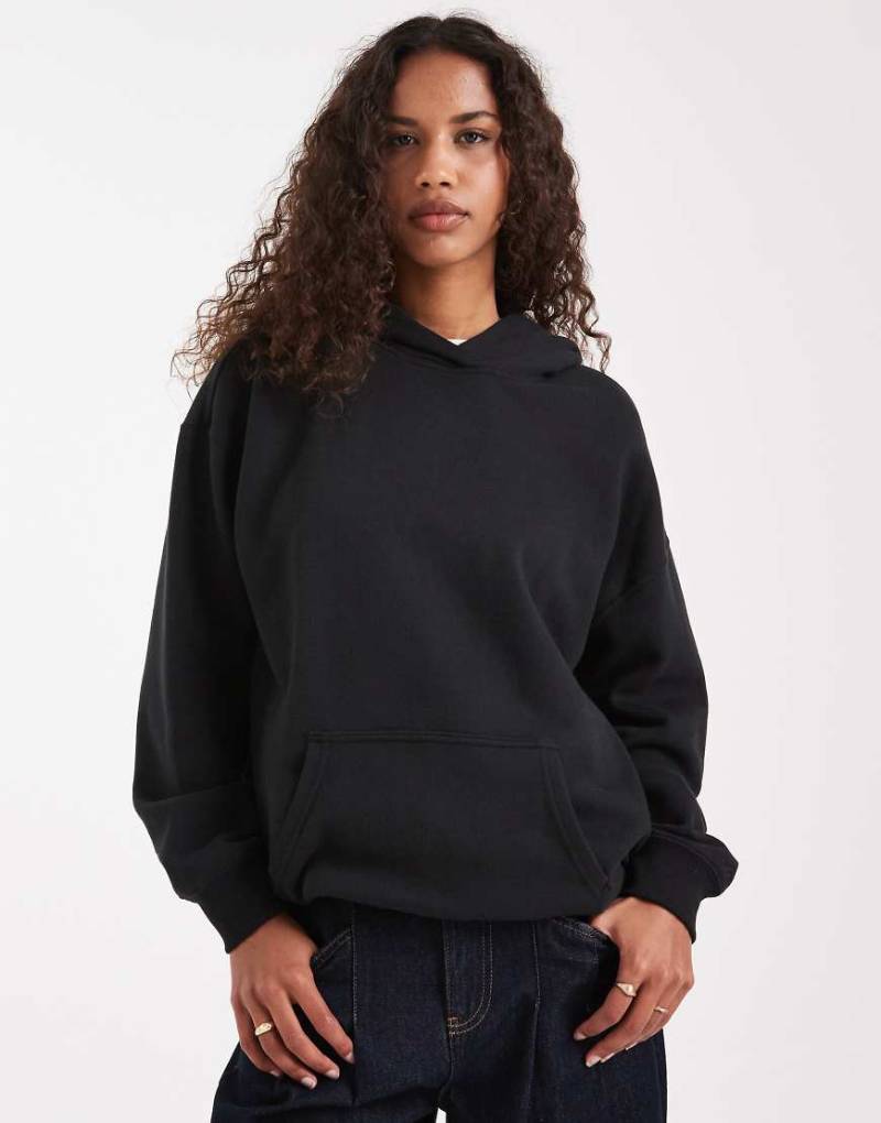 Hollister - Boyfriend-Kapuzenpullover in Schwarz mit Mini-Logo von Hollister