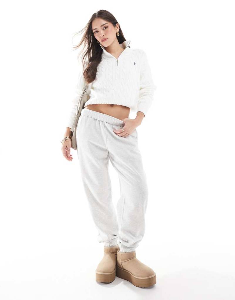 Hollister - Dad-Jogginghose in meliertem Grau mit Logo von Hollister