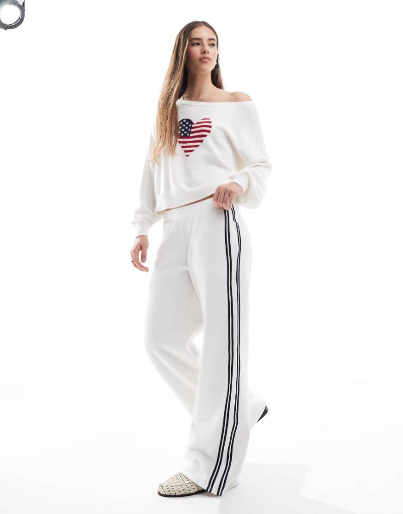 Hollister - Jogginghose in Weiß mit mittelhohem Bund und weitem Bein von Hollister