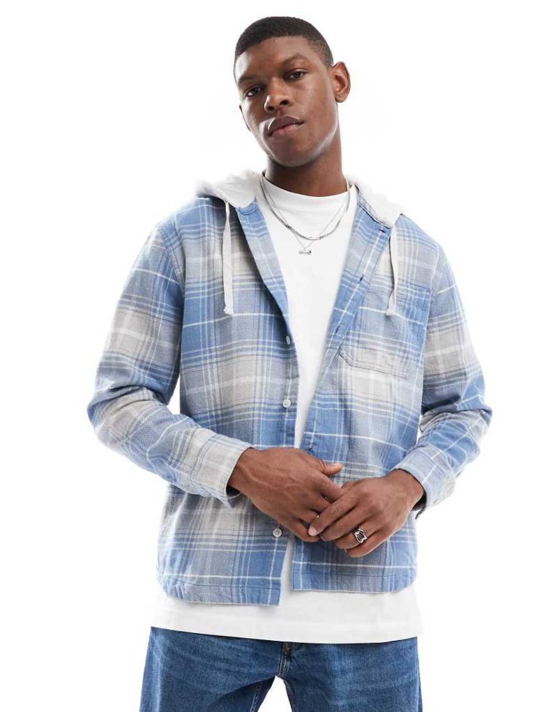 Hollister - Karierte Hemdjacke in Blau-Bunt von Hollister