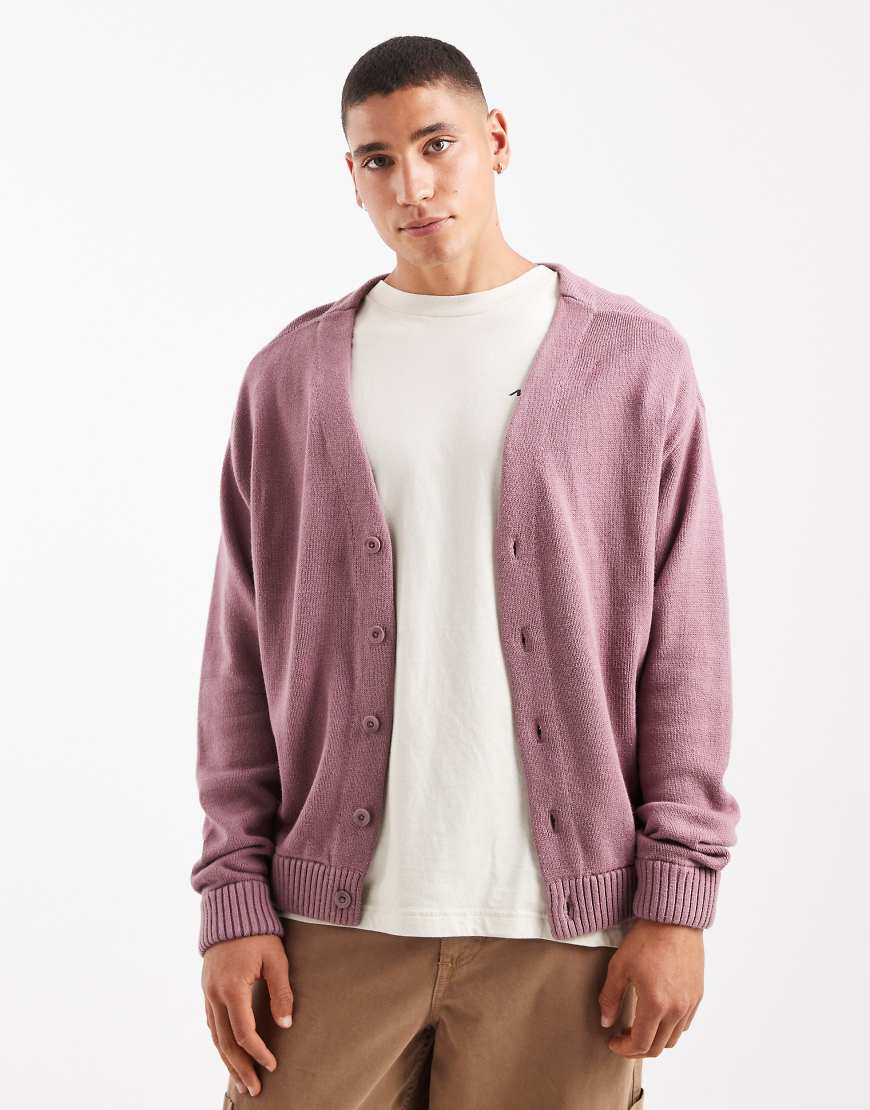 Hollister - Kastige, langärmlige Strickjacke in Rosa von Hollister