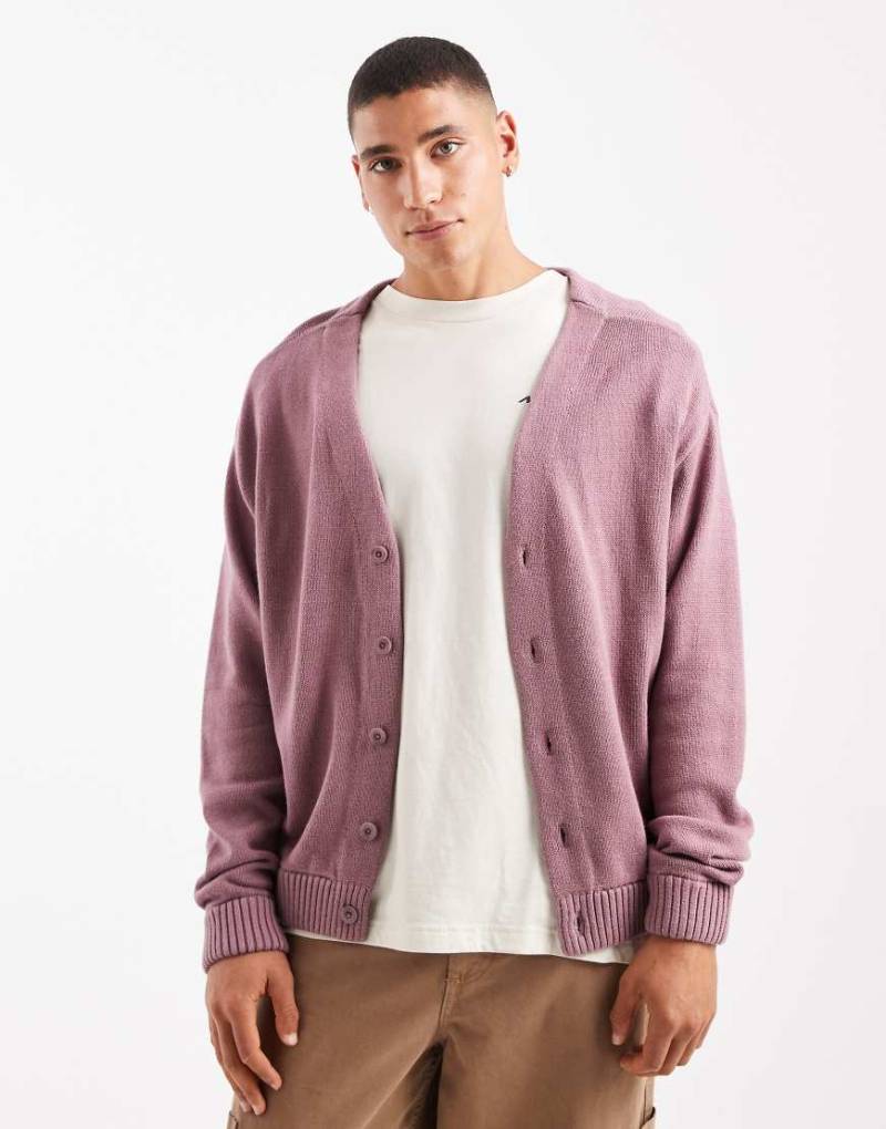 Hollister - Kastige, langärmlige Strickjacke in Rosa von Hollister