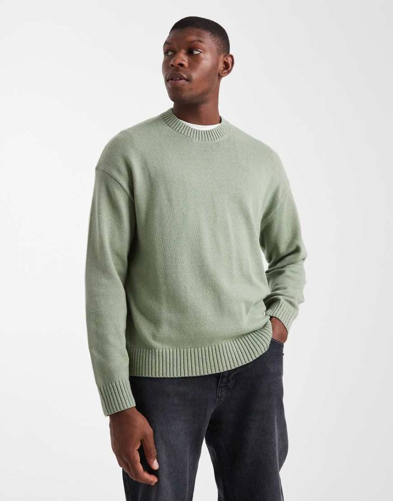 Hollister - Kastiger Strickpullover in Salbeigrün von Hollister