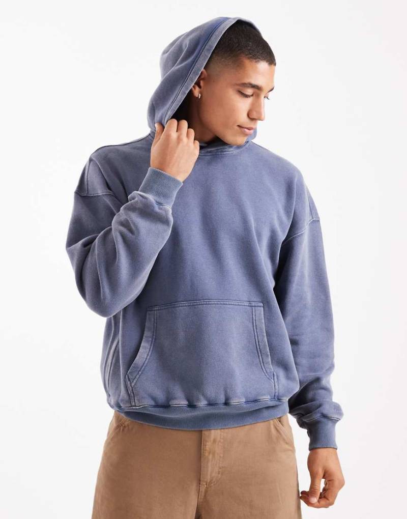 Hollister - Kastiger Kapuzenpullover in Blau mit Tasche vorne-Bunt Hollister - Kastiger Kapuzenpullover in Blau mit Tasche vorne-Bunt von Hollister