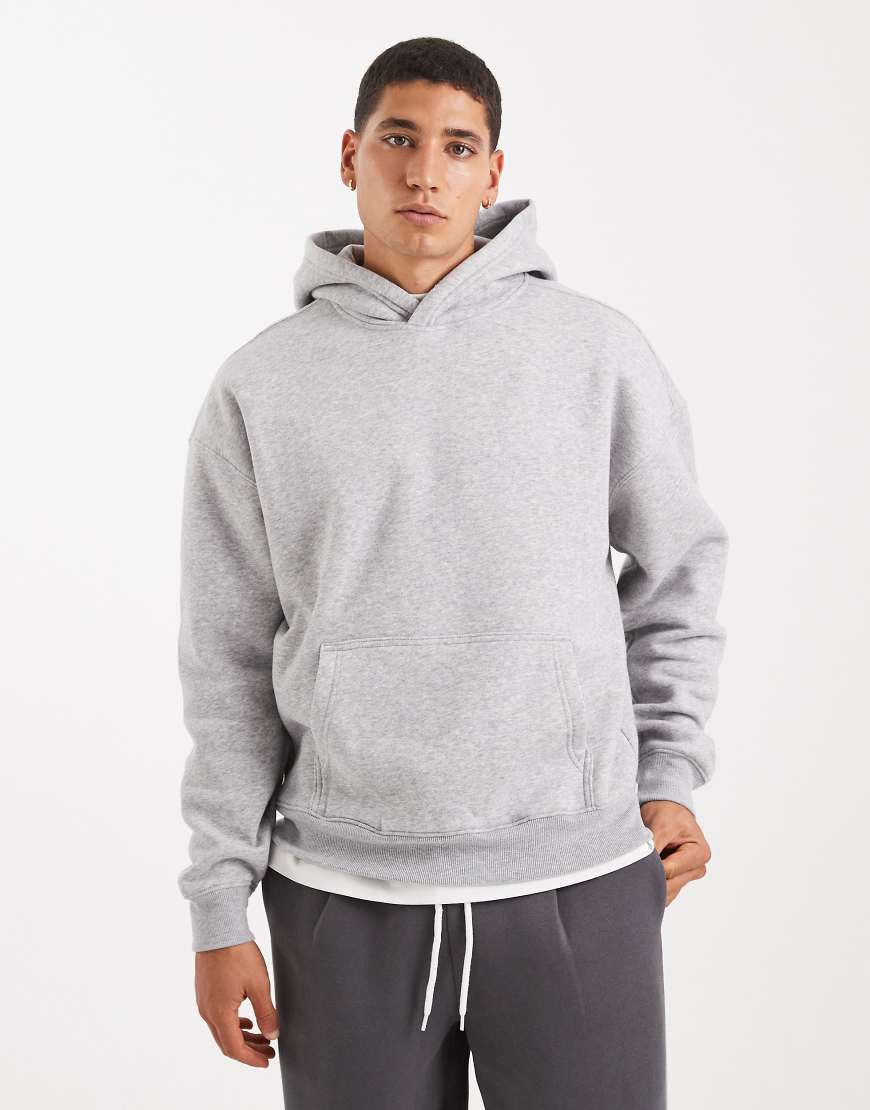 Hollister - Kastiger Kapuzenpullover in Grau mit Fronttasche von Hollister